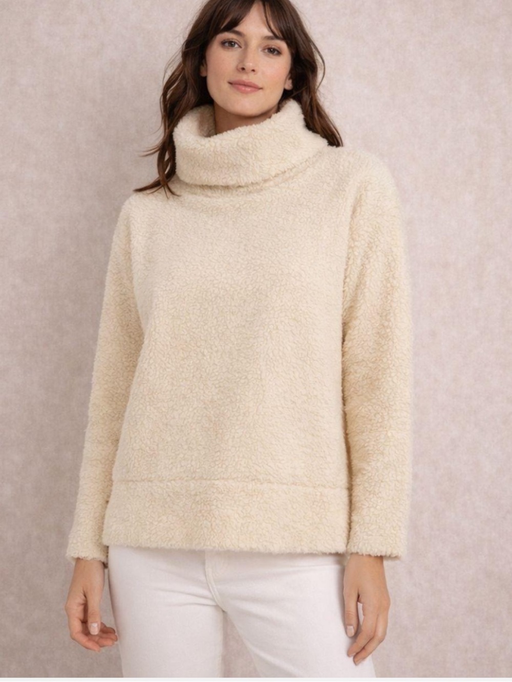 Tuckernuck Rollins Sherpa Pullover Womens
S Tan Cowl Neck Cozy Luxe Chic